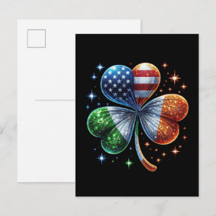 Irisch-amerikanische Flagge ST. PATRICK'S DAY Einladungspostkarte