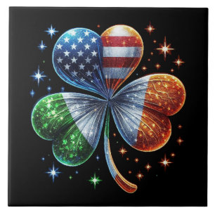 Irisch-Amerikanische Flagge ST. PATRICK'S DAY Fliese