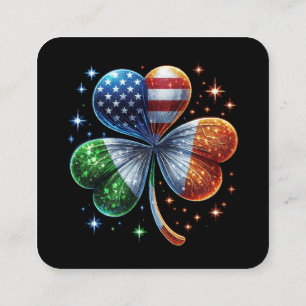 Irisch-amerikanische Flagge ST. PATRICK'S DAY Quadratische Visitenkarte