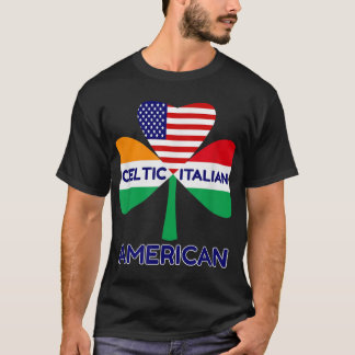 Irisch-amerikanische Flagge und keltisches Kleebla T-Shirt