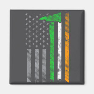 Irisch Amerikanische US-Flagge Feuerwehrmann Axt F Magnet