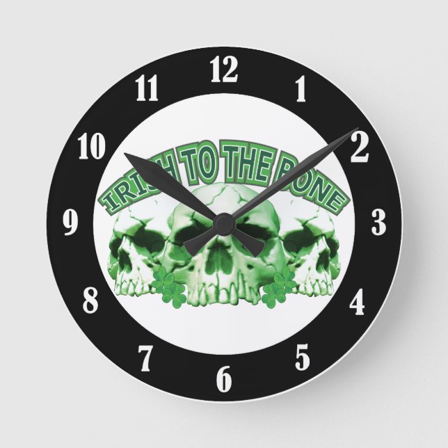 Irisch auf den Knochenhals Runde Wanduhr (Vorderseite)