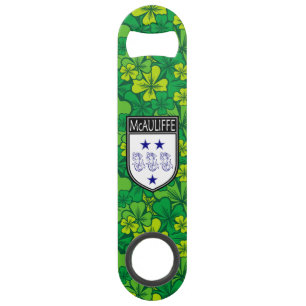 Irisch - Clan McAuliffe Wappen & Kleeblatt Speed Flaschenöffner