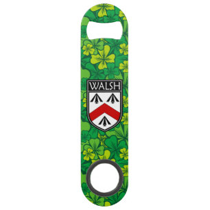 Irisch - Clan Walsh Wappen & Kleeblatt Speed Flaschenöffner