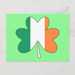Irisch Flagge Farbe Shamrock Postkarte