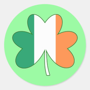 Irisch Flaggenfarbe Shamrock Runder Aufkleber