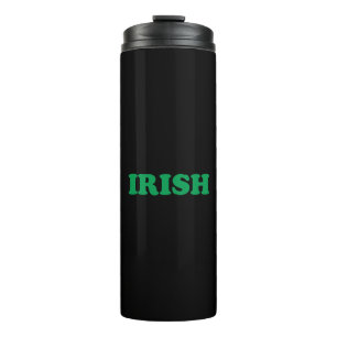 Irisch grün schwarz, modern Saint Patrick's Day Thermosbecher
