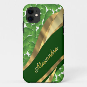 Irisch-grünes Kleeblatt personalisiert Case-Mate iPhone Hülle