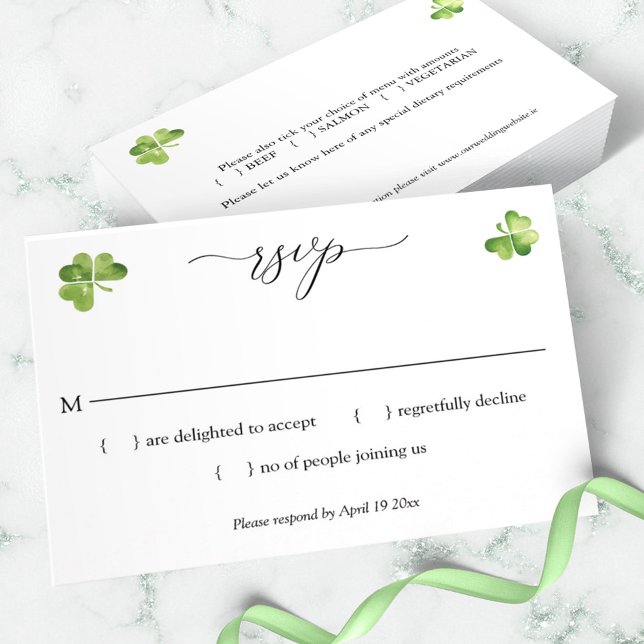 Irisch Hochzeit rsvp Green Kleeblatt Umschließungs Karte (Von Creator hochgeladen)