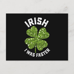 Irisch ich lief am St. Patrick's Day schneller Postkarte