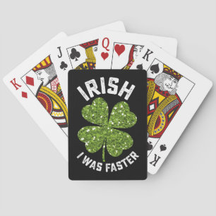 Irisch ich lief am St. Patrick's Day schneller Spielkarten