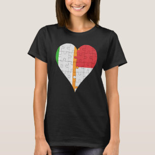 Irisch indonesisches Flaggenherz T-Shirt