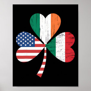 Irisch Italienische Amerikanische Flagge Irland It Poster