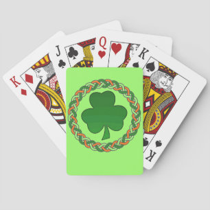 Irisch keltische Kleeblatt-Green-Spielkarten Spielkarten
