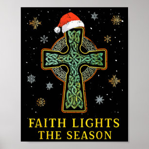 Irisch keltisches Kreuzknoten christlicher Glaube  Poster