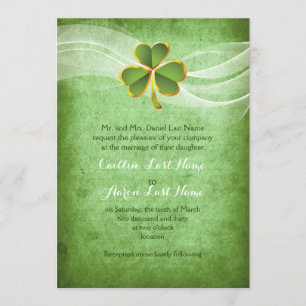 Irisch Kleeblatt grün Saint Patrick's Day Hochzeit Einladung