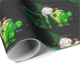 Irisch Leprechaun und Grünes Bier Geschenkpapier