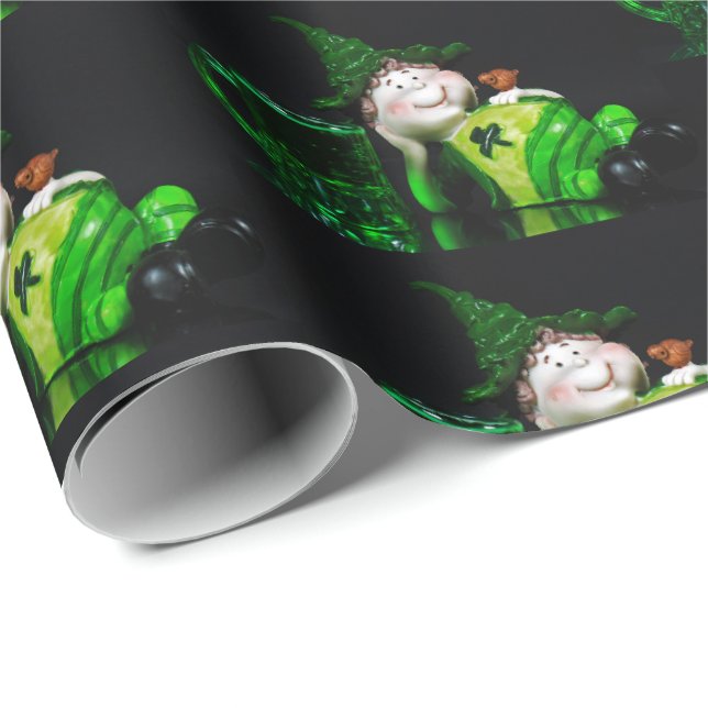 Irisch Leprechaun und Grünes Bier Geschenkpapier (Rolleneckpunkt)