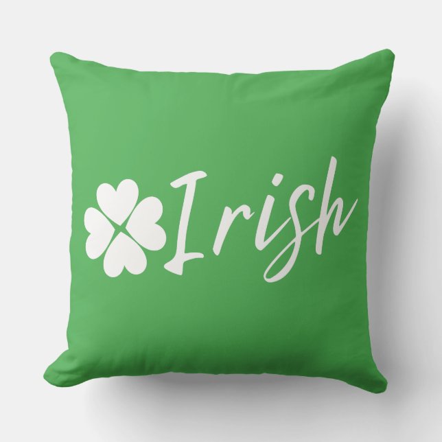 Irisch mit Kleeblatt - St. Patrick Day Kissen (Vorderseite)
