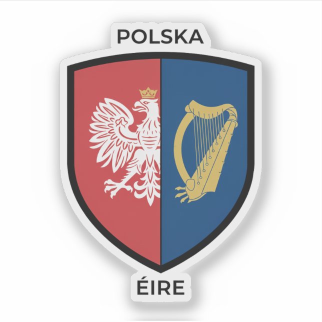 Irisch-Polnisches Erbe Aufkleber (Vorderseite)