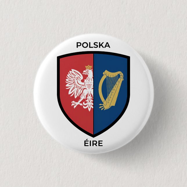 Irisch-Polnisches Erbe Button (Vorderseite)