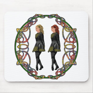 Irisch Step-Tänzer in keltischer Knotenornament-Um Mousepad