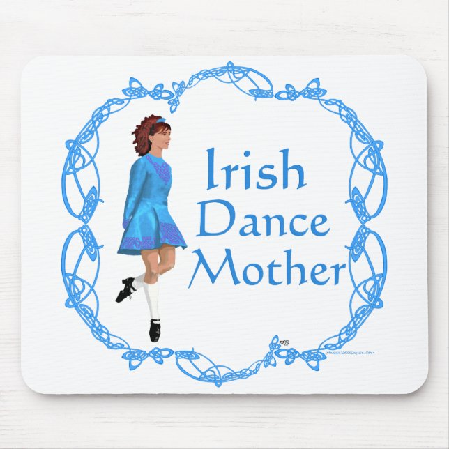 Irisch tanzende Mutter - Blau Mousepad (Vorne)