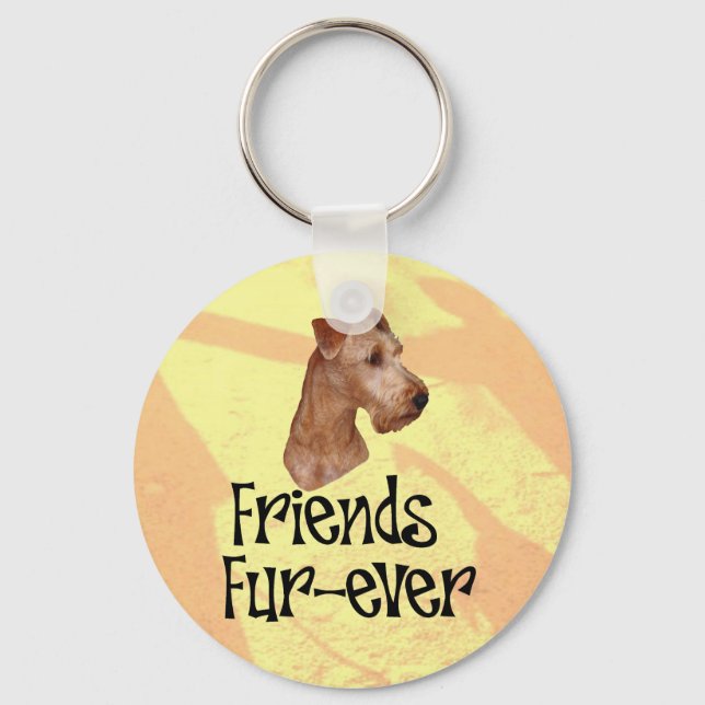 Irisch Terrier "Friends fur ever" Schlüsselanhänger (Vorderseite)