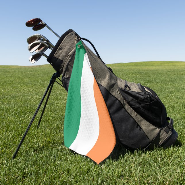Irisch-Tricolor-Flagge patriotisch Golfhandtuch (Gras)