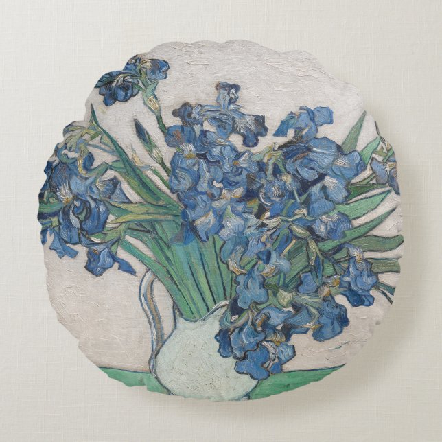 Irisch von van Gogh: Rundes Kissen (Vorderseite)