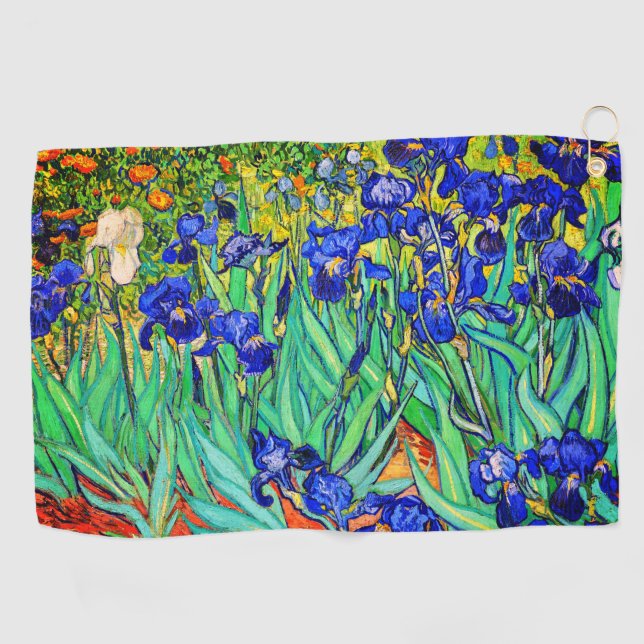 Irisch von Vincent Van Gogh Golf Towel Golfhandtuch (Horizontal)