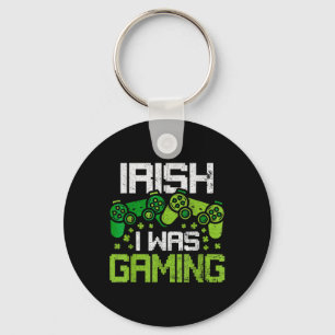 Irisch war ich lustig St Patricks Day Gamer Boy Schlüsselanhänger