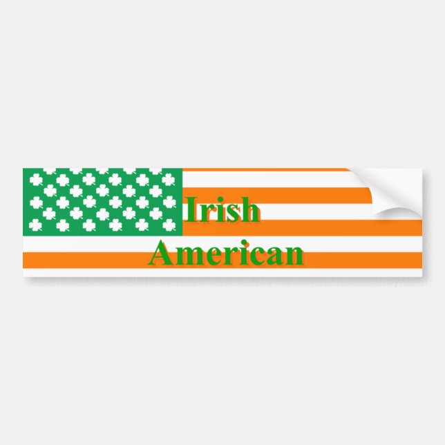 Irische amerikanische Flagge Autoaufkleber (Vorne)