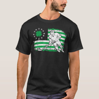 Irische amerikanische Flagge Lucky Hockey St. Patr T-Shirt