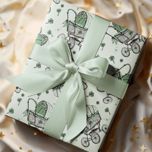 Irische Babytrage St. Patrick's Day Babyparty Geschenkpapier