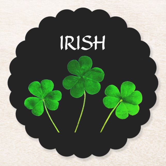 Irische Blätter des St. Patrick's Day Kleeblatt Gr Untersetzer (Vorderseite)