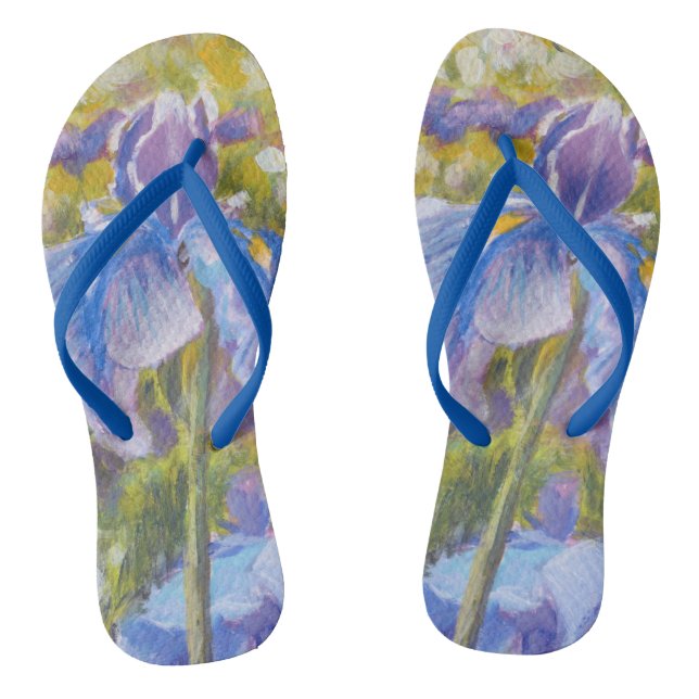 Irische — Blaue, lila, gelbe Grüntöne— Flip Flops (Fußbett)