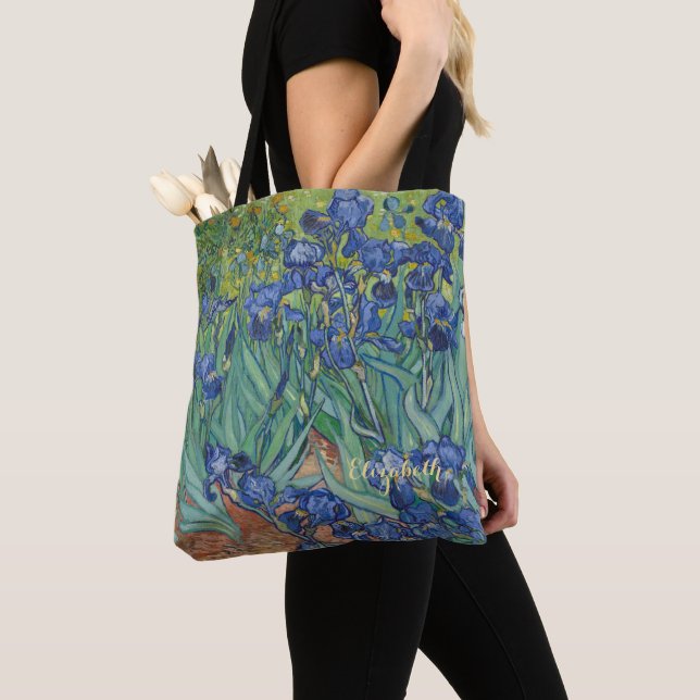 Irische Blume Vincent Van Gogh Mit Monogramm Kunst Tasche (Von Nahem)