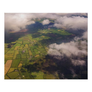 Irische Feldflur-Patchwork – Luftbild-Landschaftsd Poster