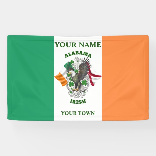 irische Flagge - Alabama irisch Banner (Horizontal)
