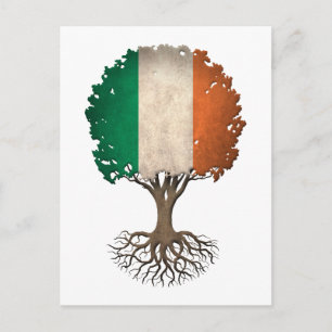 Irische Flagge Baum des Lebens Anpassbar Postkarte