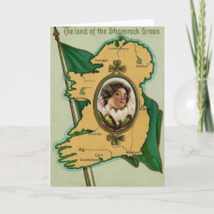 Irische Flagge Irland Kleeblatt Karte