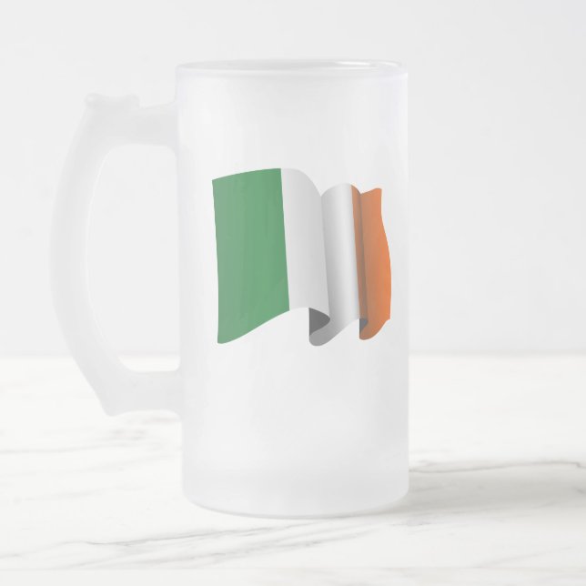 Irische Flagge Mattglas Bierglas (Links)