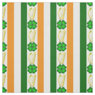 Irische Flagge/Orange, Kleeblätter, Harnstreifen Stoff