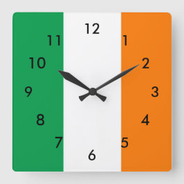 Irische Flagge Quadratische Wanduhr