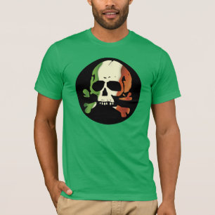 Irische Flagge Schädel Plain T-Shirt