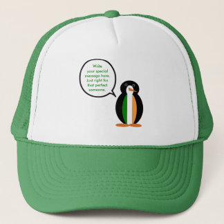 Irische Flagge sprechende Ms. Penguin Truckerkappe