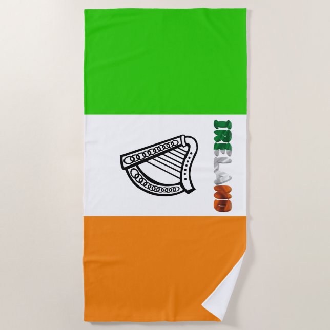 irische Flagge Strandtuch (Vorderseite)