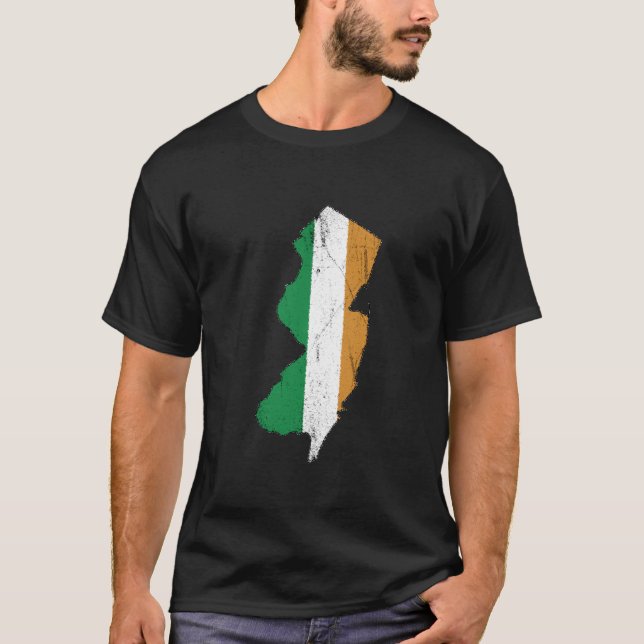 Irische Flagge über New-Jersey T-Shirt (Vorderseite)