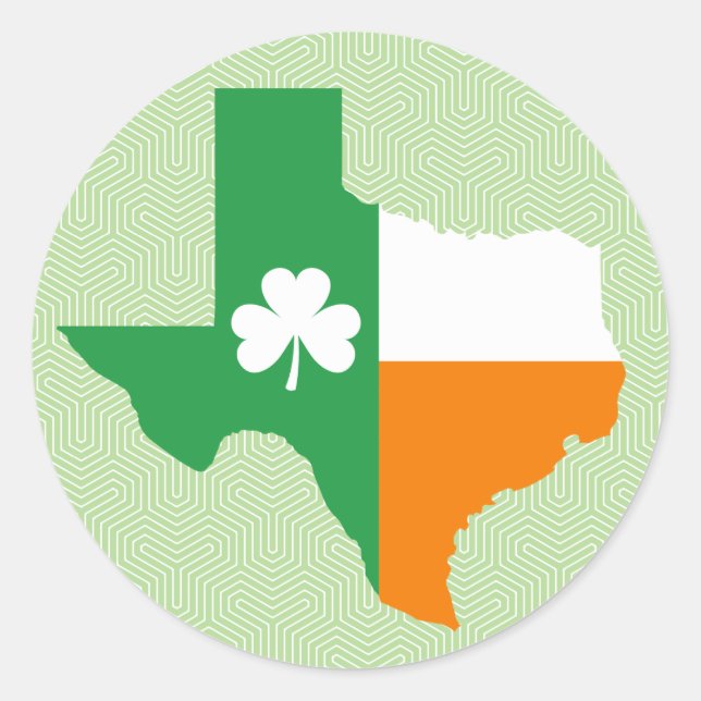irische Flagge von Texas Runder Aufkleber (Vorderseite)